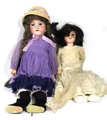 Lot 423 - Armand Marseille bisque socket head Floradora doll, with sleeping blue eyes, open mouth,...