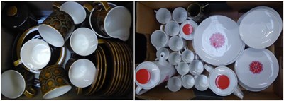 Lot 424 - A German Thomas porcelain tea and coffee service, circa 1960/70; and a Hornsea Bronte pattern...