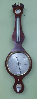 Lot 449 - A mahogany wheel barometer, signed Pozzi & Co, circa 1820, broken arched pediment, hygrometer,...