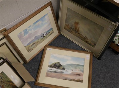 Lot 453 - James Spealy 'Low Tide at Whitby' watercolour, monogrammed; and two other watercolours (3)