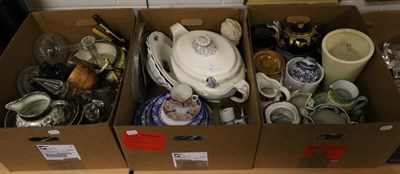 Lot 457 - Three boxes of 19th century and later ceramics etc