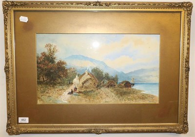 Lot 462 - H Wilde (19th century school), rural scene by a lake, watercolour, framed, glazed and signed