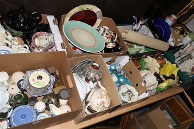 Lot 503 - Twelve boxes of 20th century ceramics including Susie Cooper charger, leaf plates, jugs, vases,...