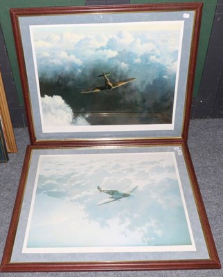 Lot 519 - Arthur Gerald Coulson, 'Jenny Comes Home', 'Evening Flight'; a pair of spitfire prints