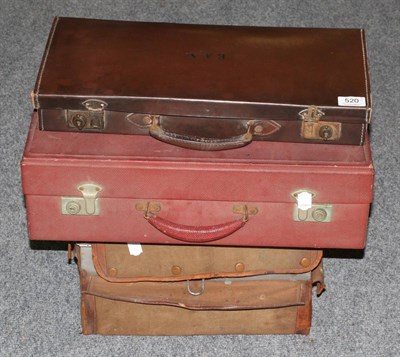 Lot 520 - A case of Masonic regalia and two vintage picnic hampers