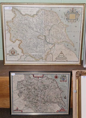 Lot 544 - Speede (John), Yorkshire, hand coloured map; together with a 20th century copy, both framed and...