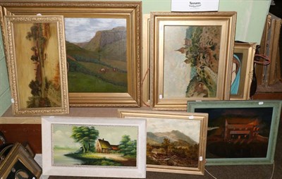 Lot 561 - Queenie Swian, a group of four oils, together with four further oils by different hands (8)