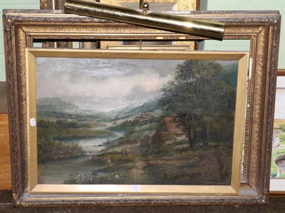 Lot 566 - W Richards, a country river landscape, oil on canvas, signed lower left