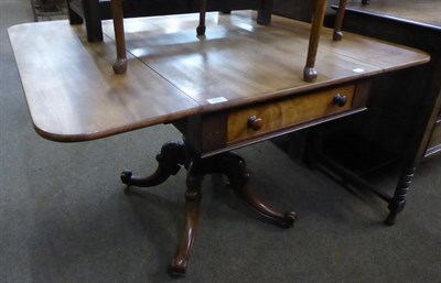 Lot 615 - A Victorian mahogany Pembroke table, on central column and four scroll supports