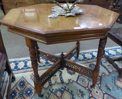 Lot 624 - A Victorian mahogany plant table with pierced X form stretcher