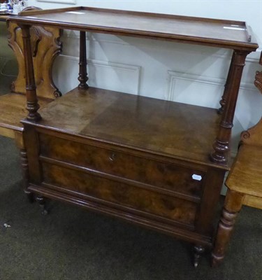 Lot 642 - Victorian burr walnut buffett with cupboard door