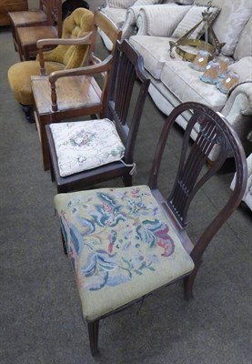 Lot 659 - Four various 19th century and later chairs including a commode chair, a nursing chair etc