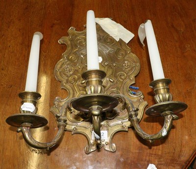 Lot 662 - A period brass light fitting