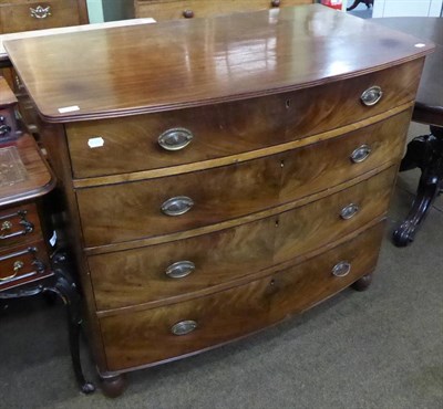 Lot 719 - A 19th century four height bow fronted chest of drawers