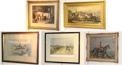 Lot 725 - A black and white engraving after Sir Edward Landseer RA ";Favourites";, lithograph picture,...