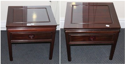 Lot 734 - A pair of modern Chinese bedside tables