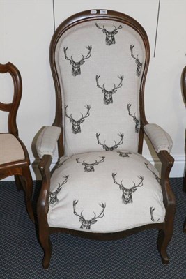 Lot 746 - A mahogany framed armchair with modern upholstery