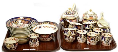 Lot 2 - A group of 19th century Royal Crown Derby Imari wares including a tea pot with silver spout, cream