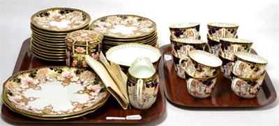 Lot 8 - Royal Crown Derby Imari wares comprising twelve teacups, twelve saucers and side plates, cream...