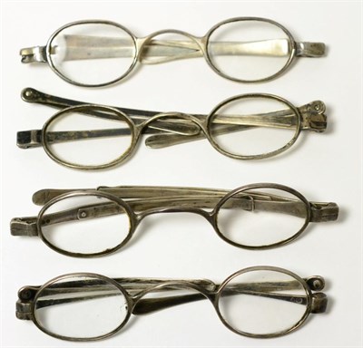 Lot 60 - Four pairs of silver framed spectacles&nbsp