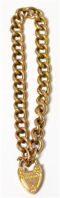 Lot 82 - A 9ct gold bracelet with padlock