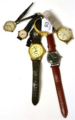 Lot 93 - Two lady's 9ct gold wristwatches and four other wristwatches
