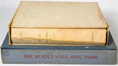 Lot 122 - Two French lithographic publications; Gerard Bauer, Dix Rendez-Vous avec Paris, 1955, colour...