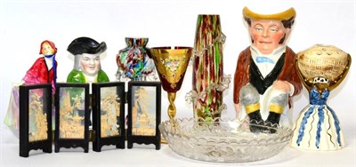 Lot 138 - Doulton figure ";Sweet Anne";; a Jersey pottery figural flower holder and assorted ceramics and...