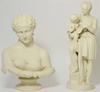 Lot 148 - A Copeland Parian bust of Clytie, dated 1855, impressed ART UNION OF LONDON 1855 and C. DELPECH...