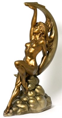 Lot 151 - A reproduction bronzed spelter sculpture of a nude female
