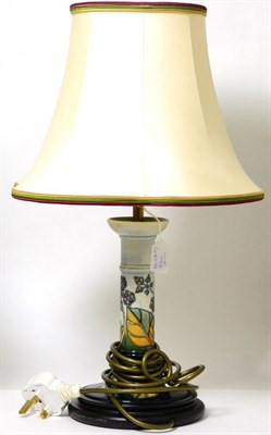 Lot 165 - A Moorcroft Blackberry pattern pottery table lamp