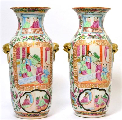 Lot 177 - A pair of Chinese Canton porcelain vases