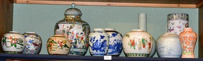 Lot 235 - A group of oriental ceramics to include ginger jars; a famille verte vase and cover etc (10)