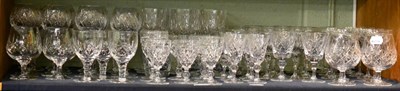 Lot 247 - A quantity of cut glass including Waterford, Edinburgh, Stuart etc (on two shelves)