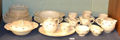 Lot 249 - A large collection of Clarice Cliff Newport Pottery rosebud pattern, dinner and tea wares etc (qty)