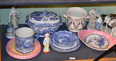 Lot 250 - Two Scheidig porcelain groups; together with other assorted ceramics including Spode; Copeland...