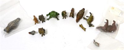 Lot 294 - A group of miniature cold painted cast metal animals