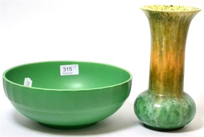 Lot 315 - A Keith Murray bowl and a Ruskin vase