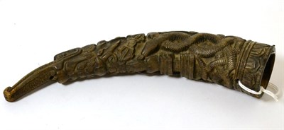 Lot 368 - An oriental carved wooden pipe