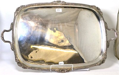 Lot 372 - A large twin handled silver plated tray, inscribed to base ";J H Part, Hon Heathcote Drummond...