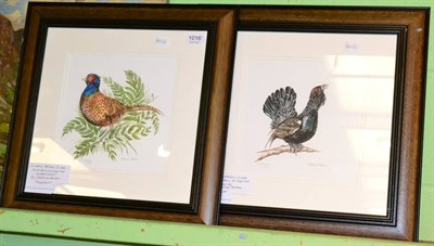 Lot 1016 - Two prints, grouse and pheasant, limited edition by Caroline Hatton