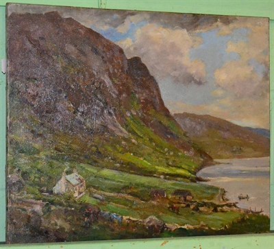 Lot 1017 - Herbert Royle ";Diabaig North West Highlands";, signed, inscribed verso, oil on canvas, unframed