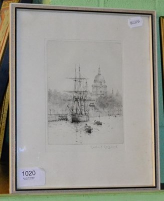 Lot 1020 - A Rowland Langmaid drypoint etching, signed in pencil