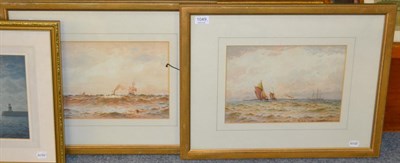 Lot 1049 - William Thomas Nichols Boyce (1857-1911) Sailing ships and steam ship at sea, signed and dated...