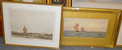 Lot 1051 - William Thomas Nichols Boyce (1857-1911) Sailing ships at sea, signed and dated 1902,...