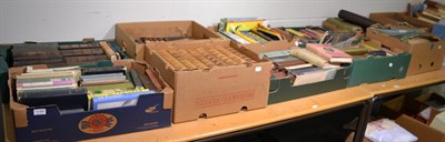 Lot 1149 - Twenty one boxes of books including Chamber's encyclopaedia, ten volumes in half calf leather...