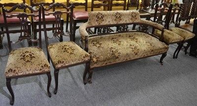 Lot 1165 - A five piece mahogany framed parlour suite including four chairs and a sofa