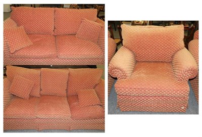 Lot 1170 - A three piece suite comprising two sofas and an armchair