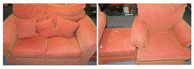 Lot 1175 - A two seater sofa with matching chair and footstool