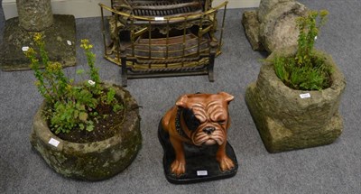 Lot 1181 - Two sandstone planters